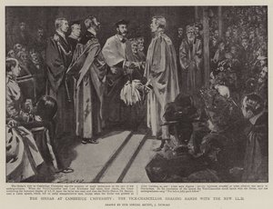 El Sirdar en la Universidad de Cambridge, el Vicecanciller Dando la Mano al Nuevo LLD de after John Duncan